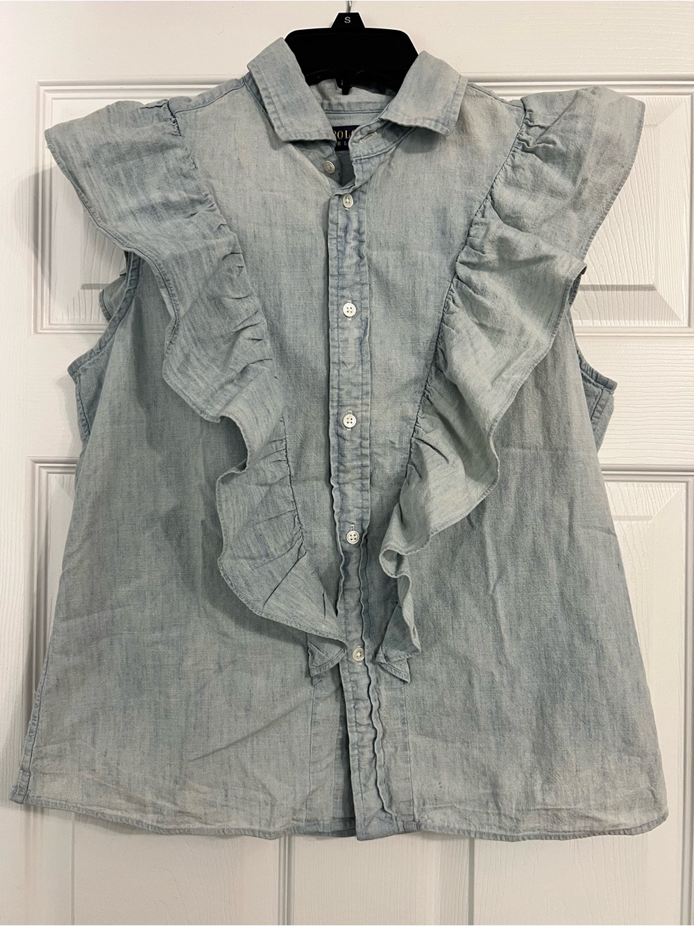 Polo Ralph Lauren Light Chambray Sleeveless Button-Down Top